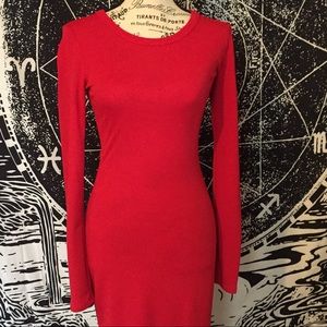 Red midi dress